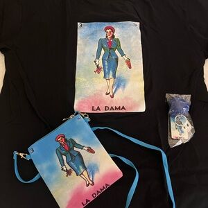 Loteria picture board game character La Dama Women's Set
